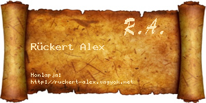 Rückert Alex névjegykártya