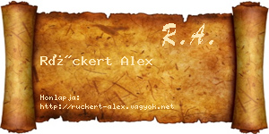 Rückert Alex névjegykártya